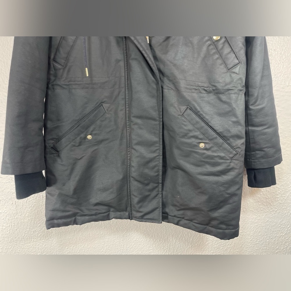J. Crew Perfect Winter Parka Women’s Small Water Black Hooded Snow Ski Jacket - Picture 6 of 16